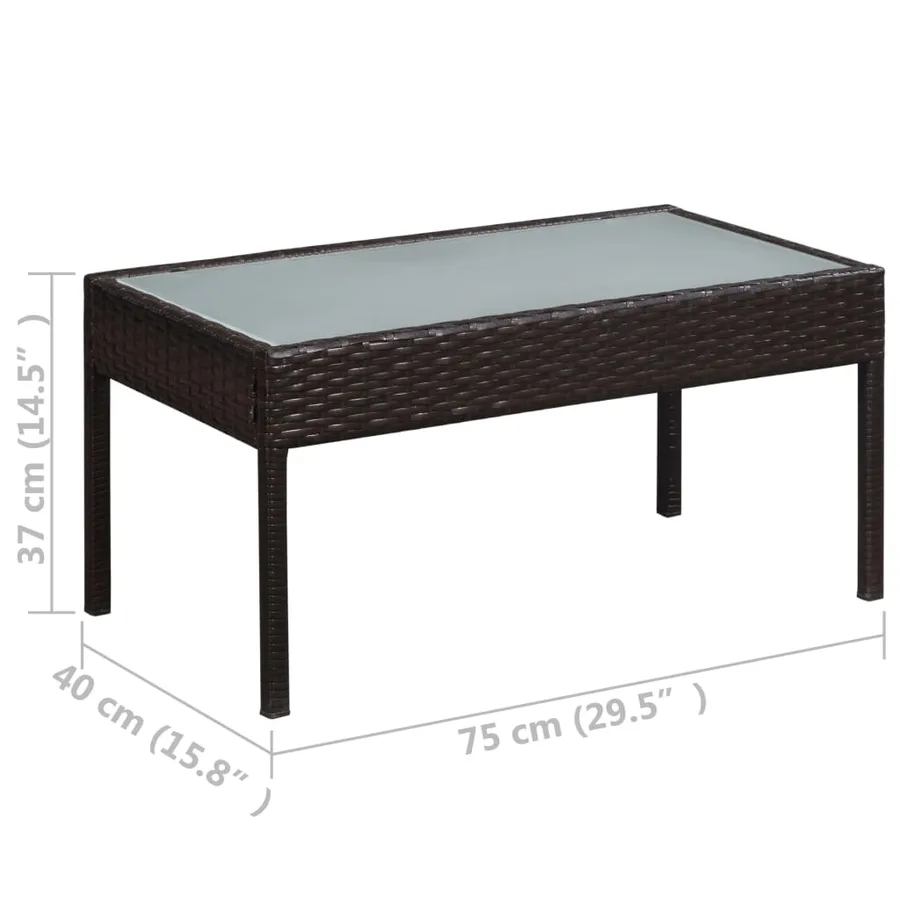 Salon de jardin 5 pcs avec coussins Résine tressée Marron - 8