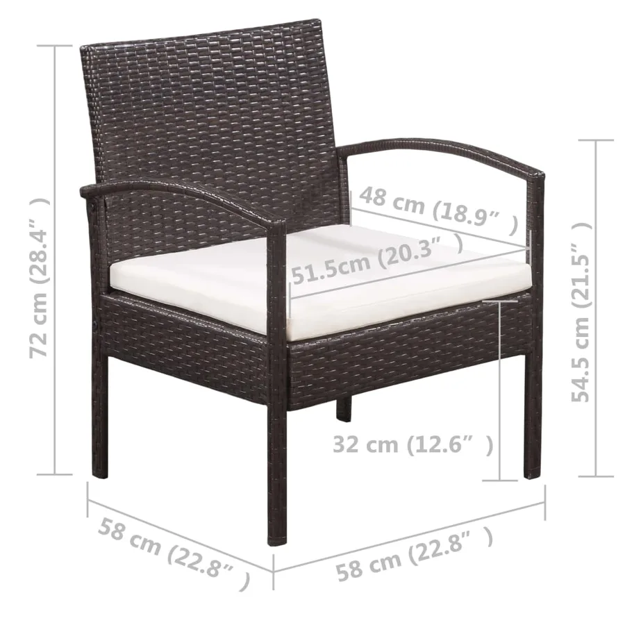 Salon de jardin 5 pcs avec coussins Résine tressée Marron - 9