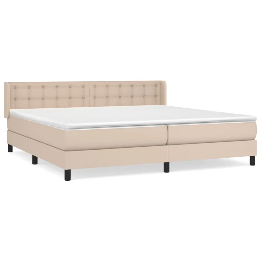 Sommier à lattes de lit avec matelas Cappuccino 200x200 cm - 2
