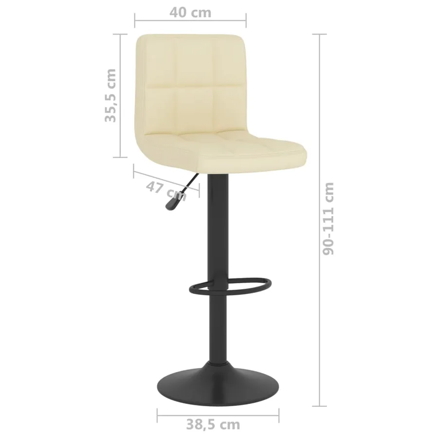 Tabourets de bar lot de 2 crème tissu - 10