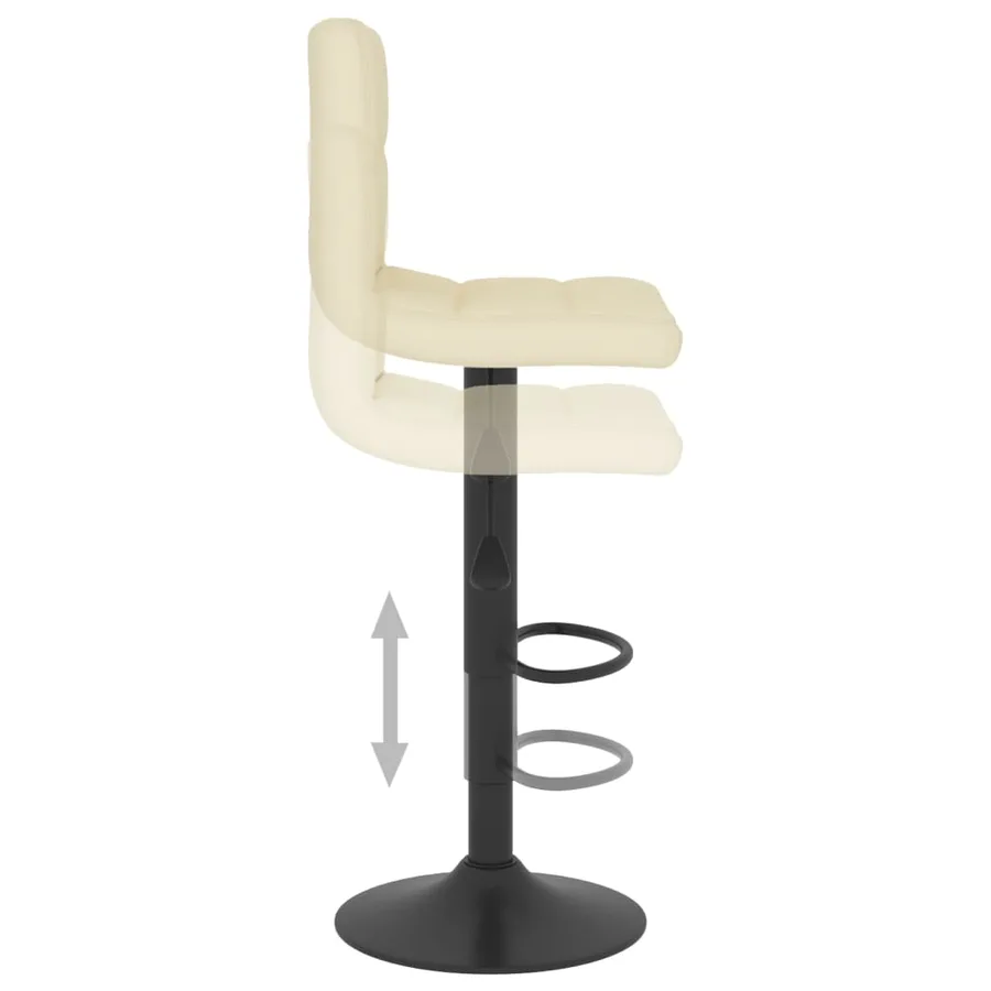 Tabourets de bar lot de 2 crème tissu - 7