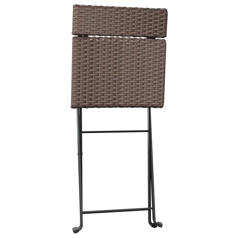 Ensemble de bistro pliable 3 pcs Marron Résine tressée - 6