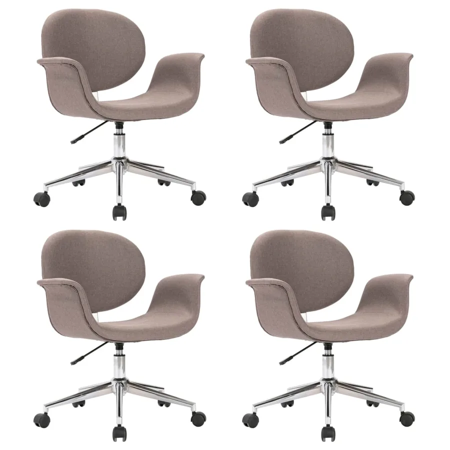 Chaises pivotantes à manger lot de 4 taupe tissu - 2