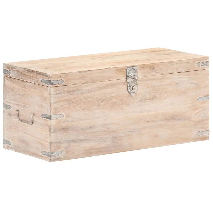 Coffre 90x40x40 cm Bois d'acacia solide - 10