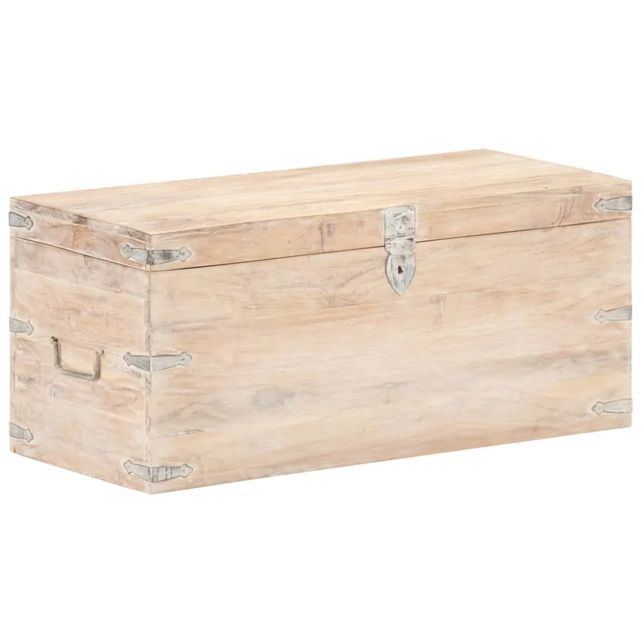 Coffre 90x40x40 cm Bois d'acacia solide - 11