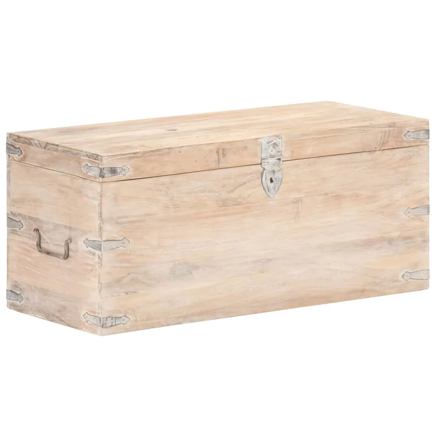 Coffre 90x40x40 cm Bois d'acacia solide - 9