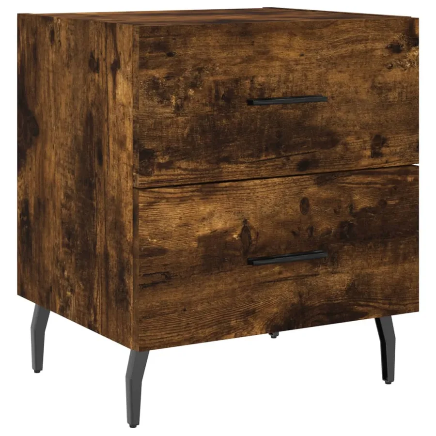 Tables de chevet 2pcs chêne fumé 40x35x47,5cm bois d’ingénierie - 5