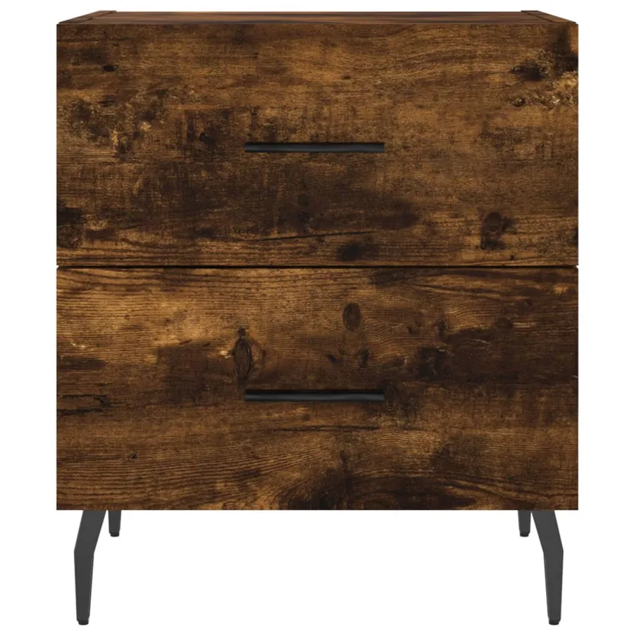 Tables de chevet 2pcs chêne fumé 40x35x47,5cm bois d’ingénierie - 6