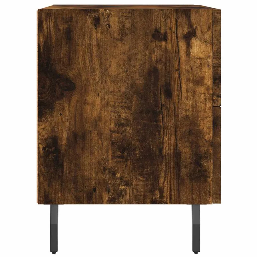 Tables de chevet 2pcs chêne fumé 40x35x47,5cm bois d’ingénierie - 7