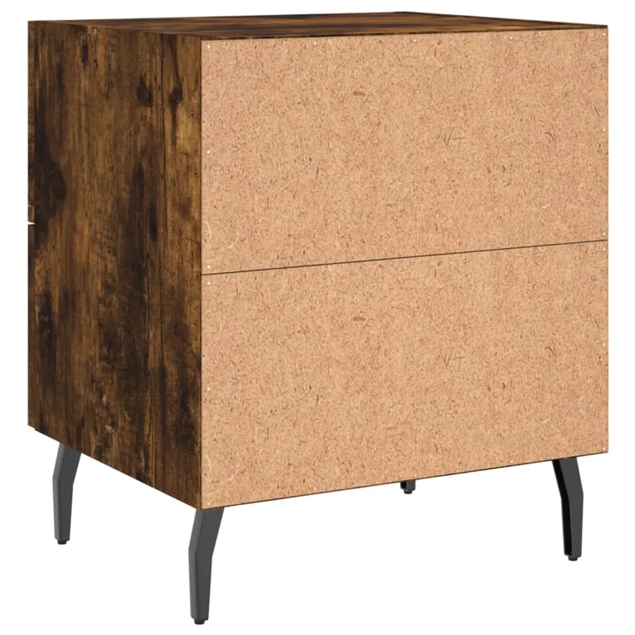 Tables de chevet 2pcs chêne fumé 40x35x47,5cm bois d’ingénierie - 9