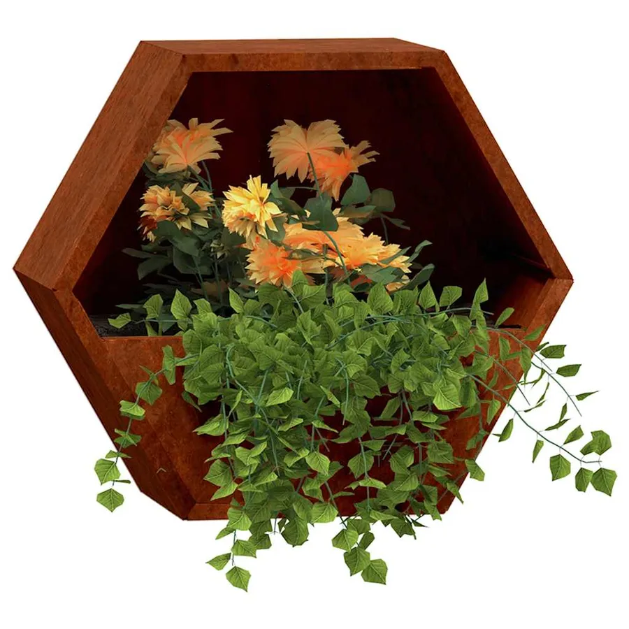 Jardinières murales 2 pcs Rouillé Acier corten 46x10x40 cm - 3