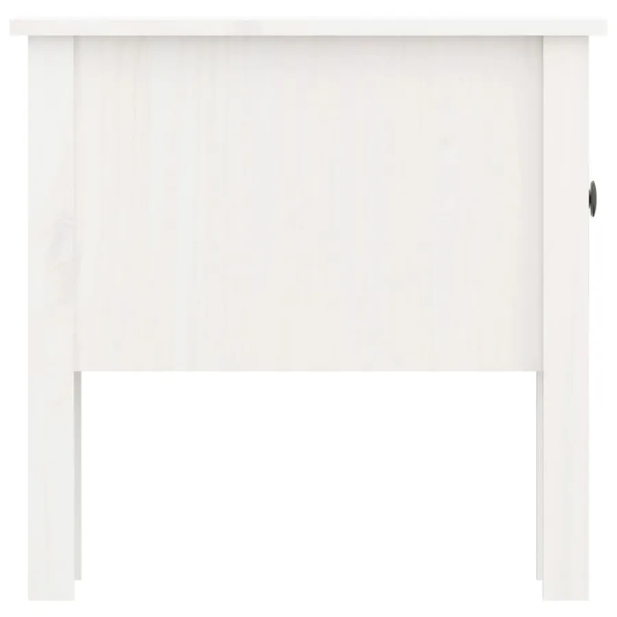 Table d'appoint Blanc 50x50x49 cm Bois massif de pin - 8