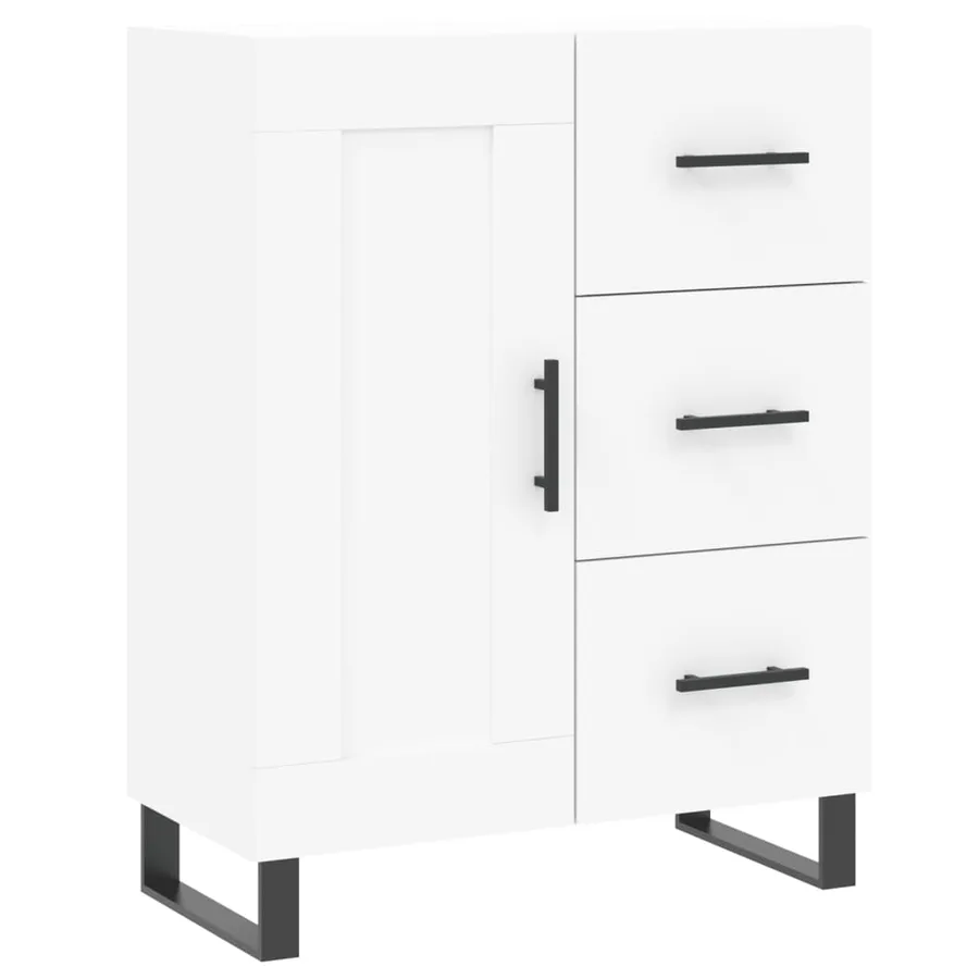 Buffet blanc 69,5x34x90 cm bois d'ingénierie - 2