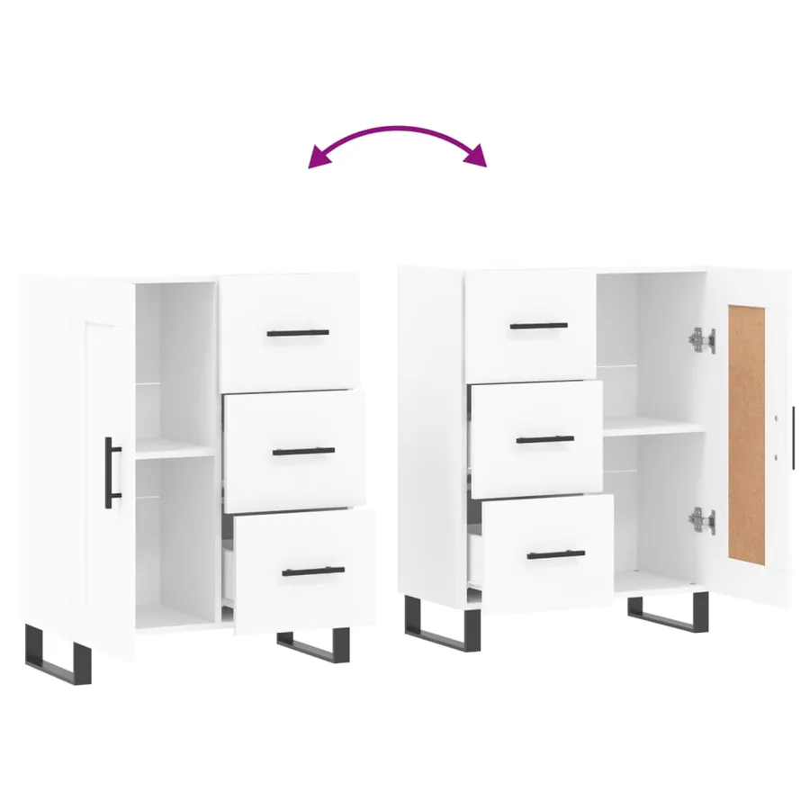 Buffet blanc 69,5x34x90 cm bois d'ingénierie - 9