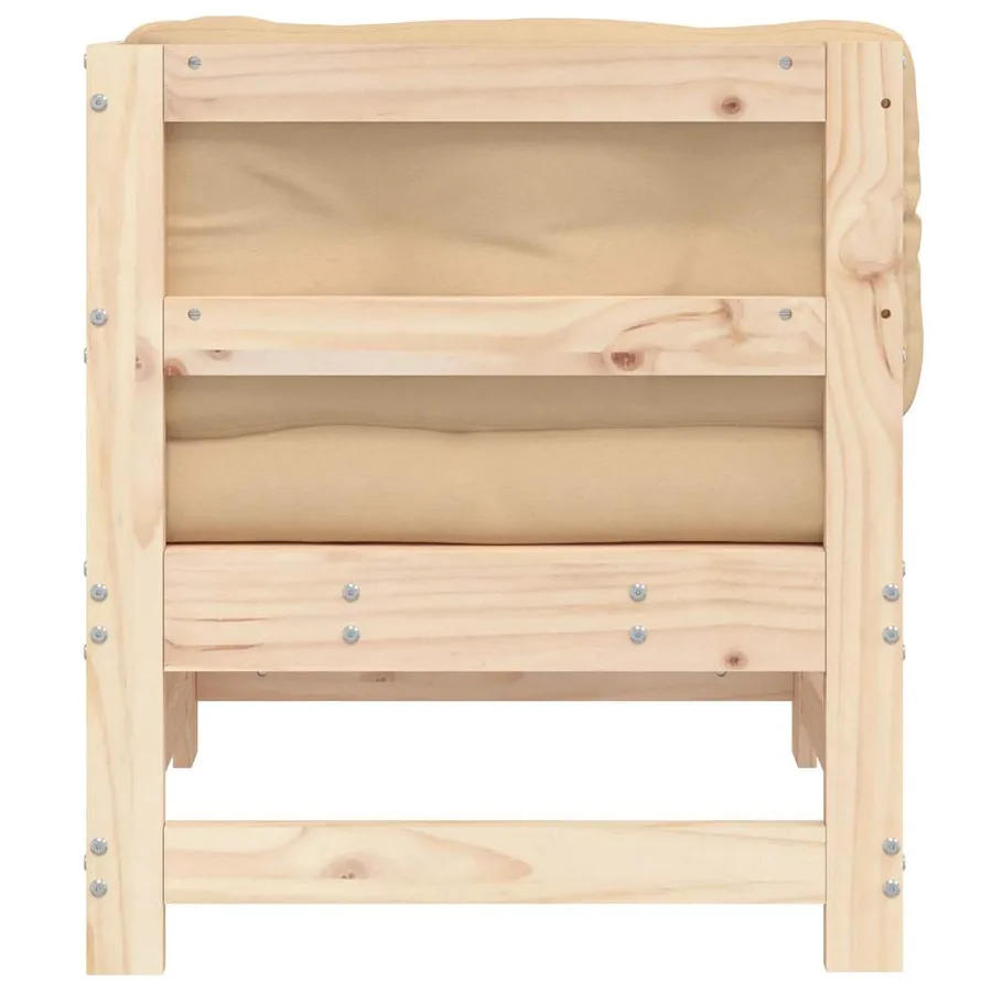 Canapé d'angle avec coussins bois de pin solide - 6