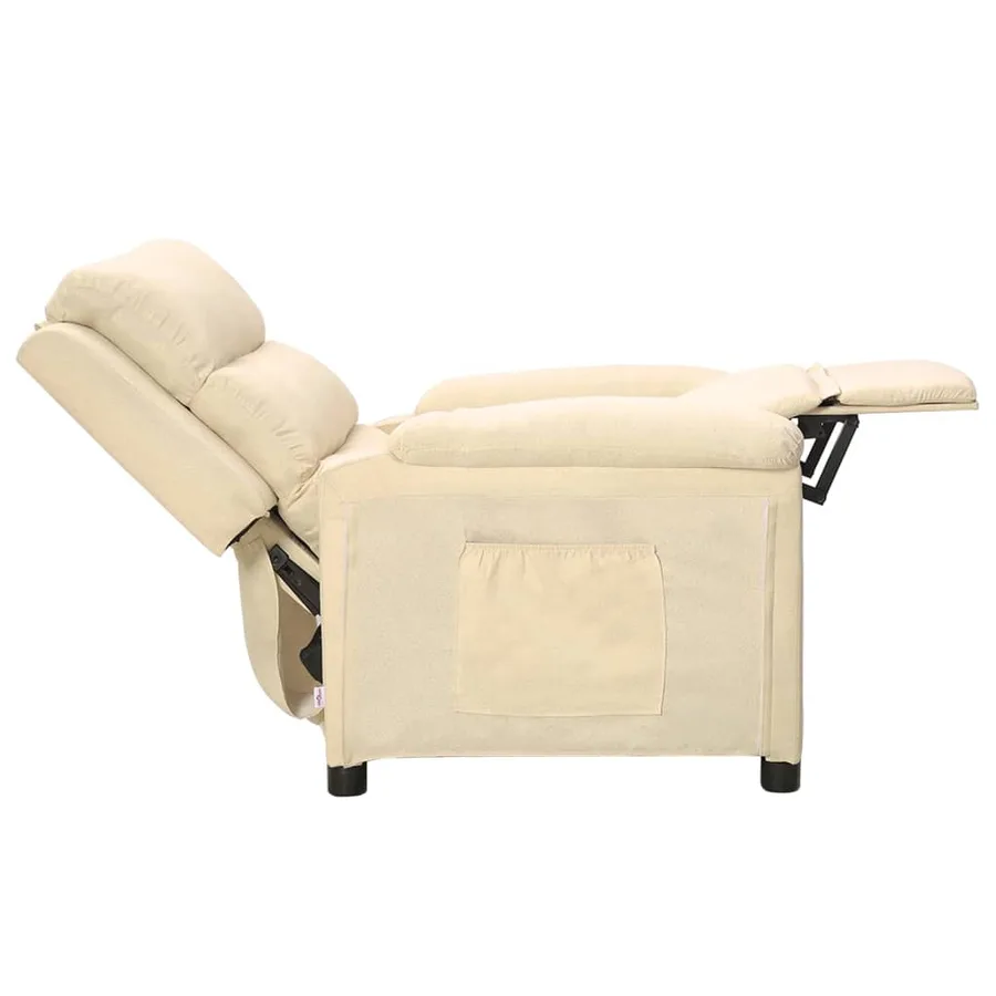 Fauteuil inclinable Crème Tissu - 4