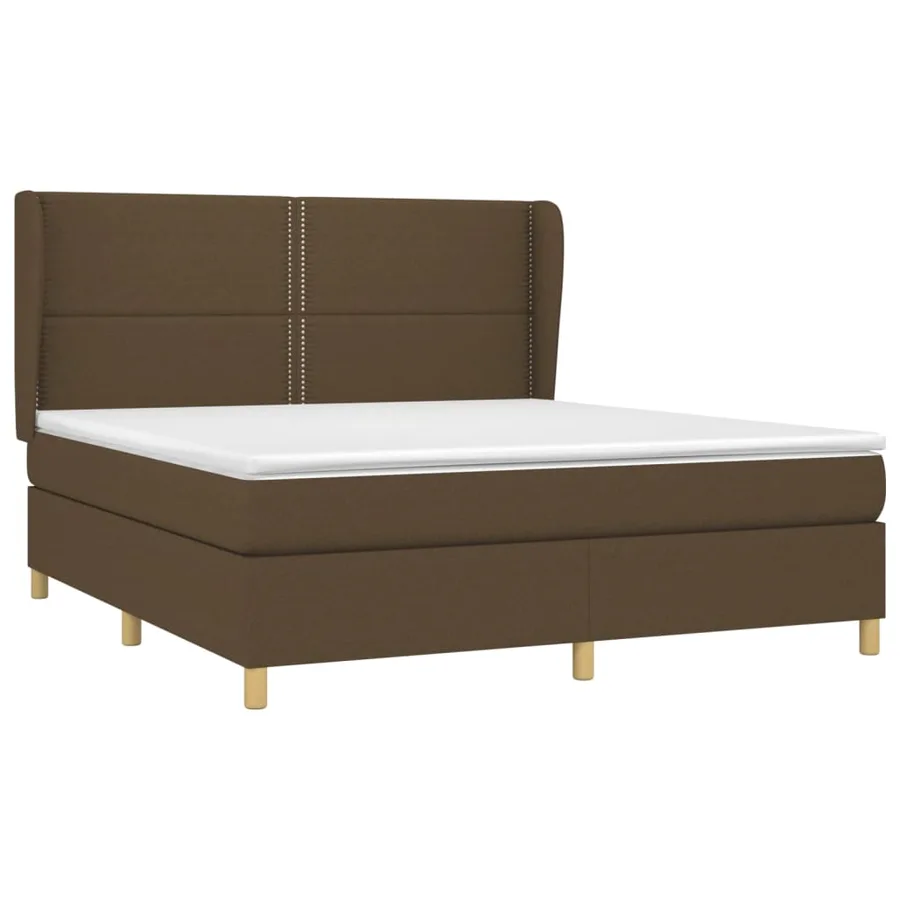 Sommier à lattes de lit avec matelas Marron foncé 180x200 cm - 3