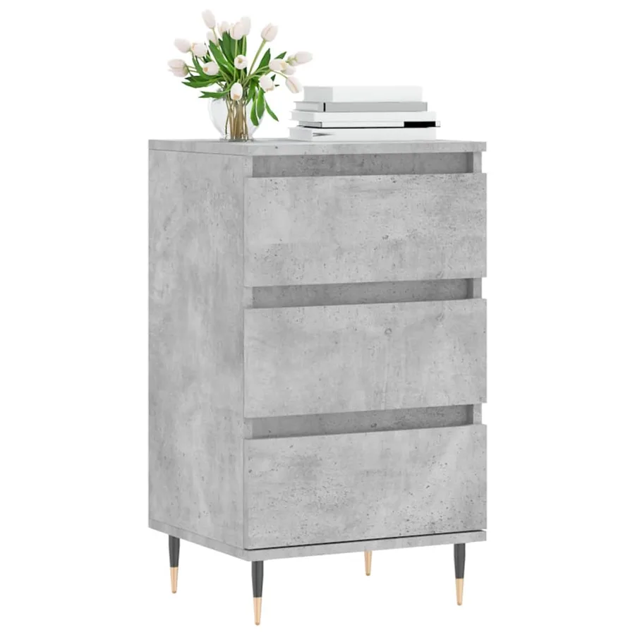 Buffet gris béton 40x35x70 cm bois d'ingénierie - 3