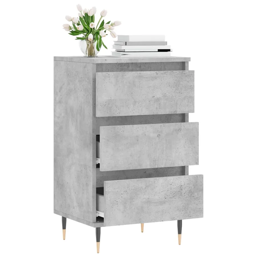 Buffet gris béton 40x35x70 cm bois d'ingénierie - 4