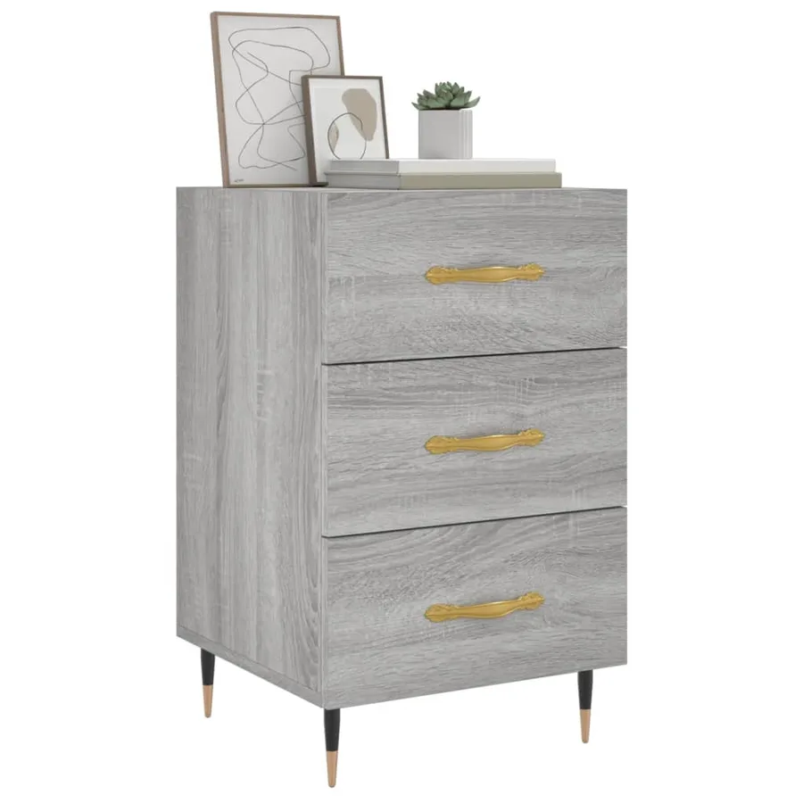 Table de chevet sonoma gris 40x40x66 cm bois d'ingénierie - 3