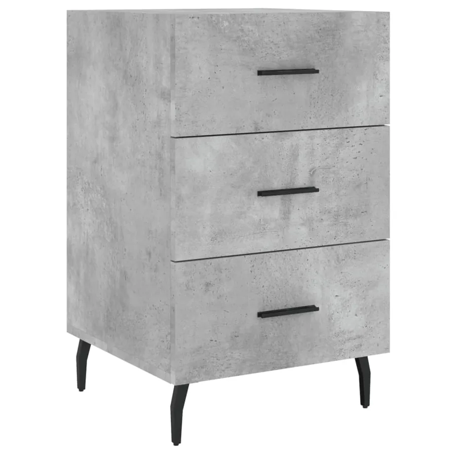 Table de chevet gris béton 40x40x66 cm bois d'ingénierie - 2