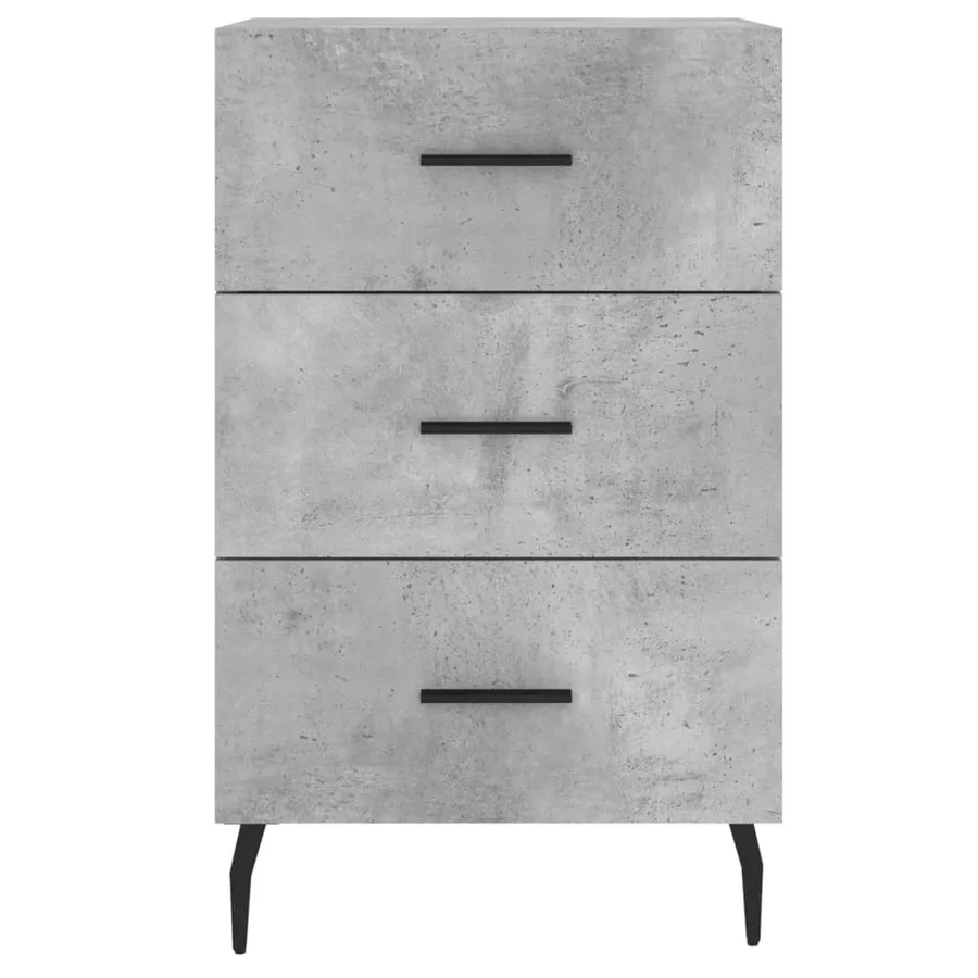 Table de chevet gris béton 40x40x66 cm bois d'ingénierie - 5