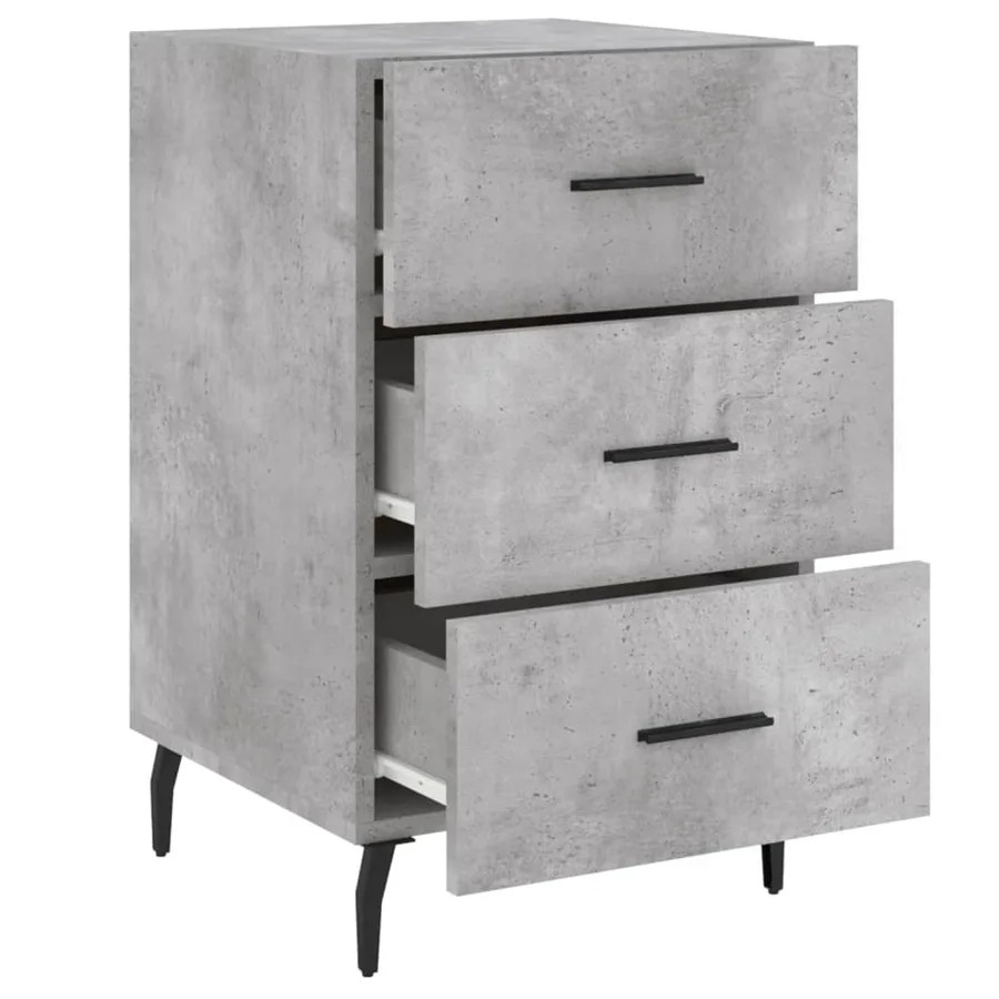Table de chevet gris béton 40x40x66 cm bois d'ingénierie - 7