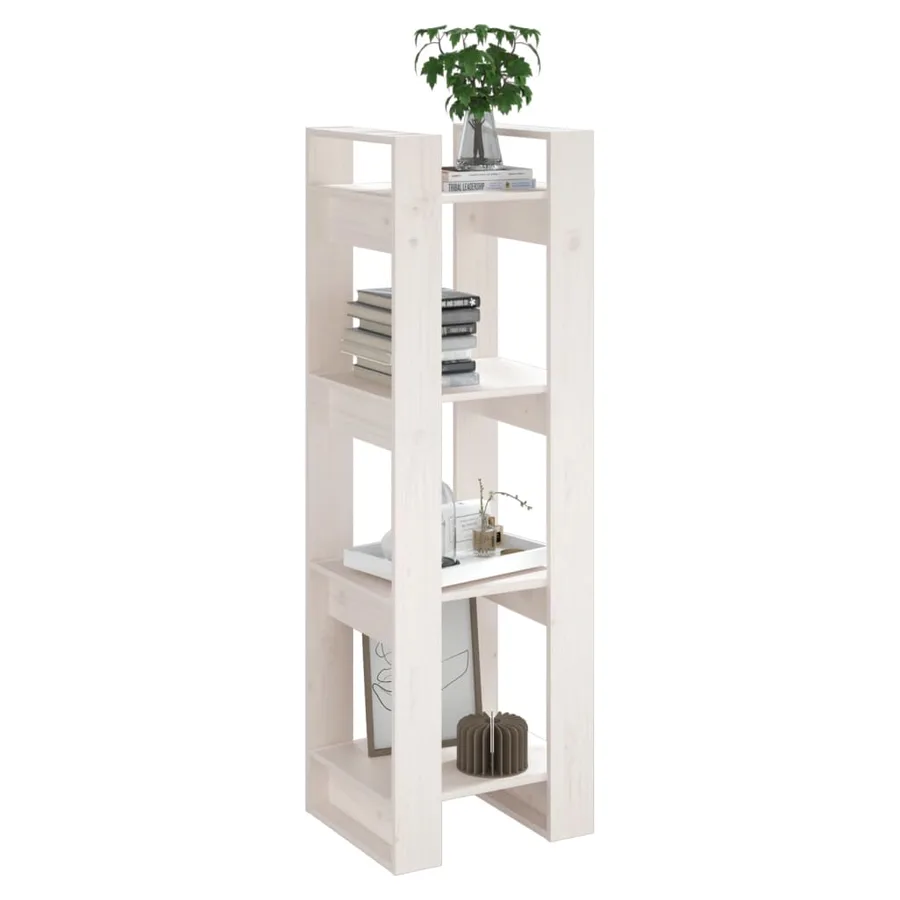 Bibliothèque/Séparateur de pièce Blanc 41x35x125 cm Pin solide - 5