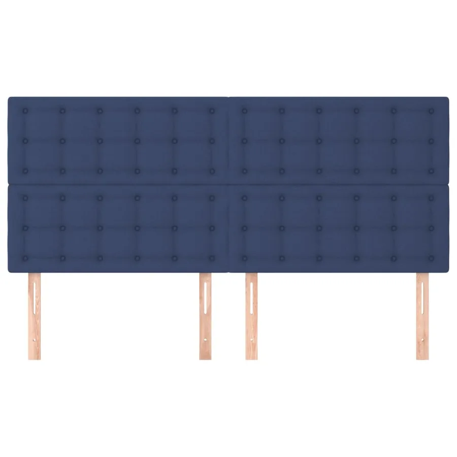 Tête de lit Bleu 200x5x118/128 cm Tissu - 3