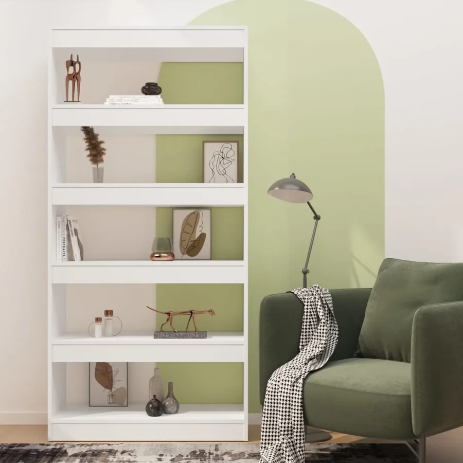 Bibliothèque/Séparateur de pièce Blanc bois d'ingénierie - 3