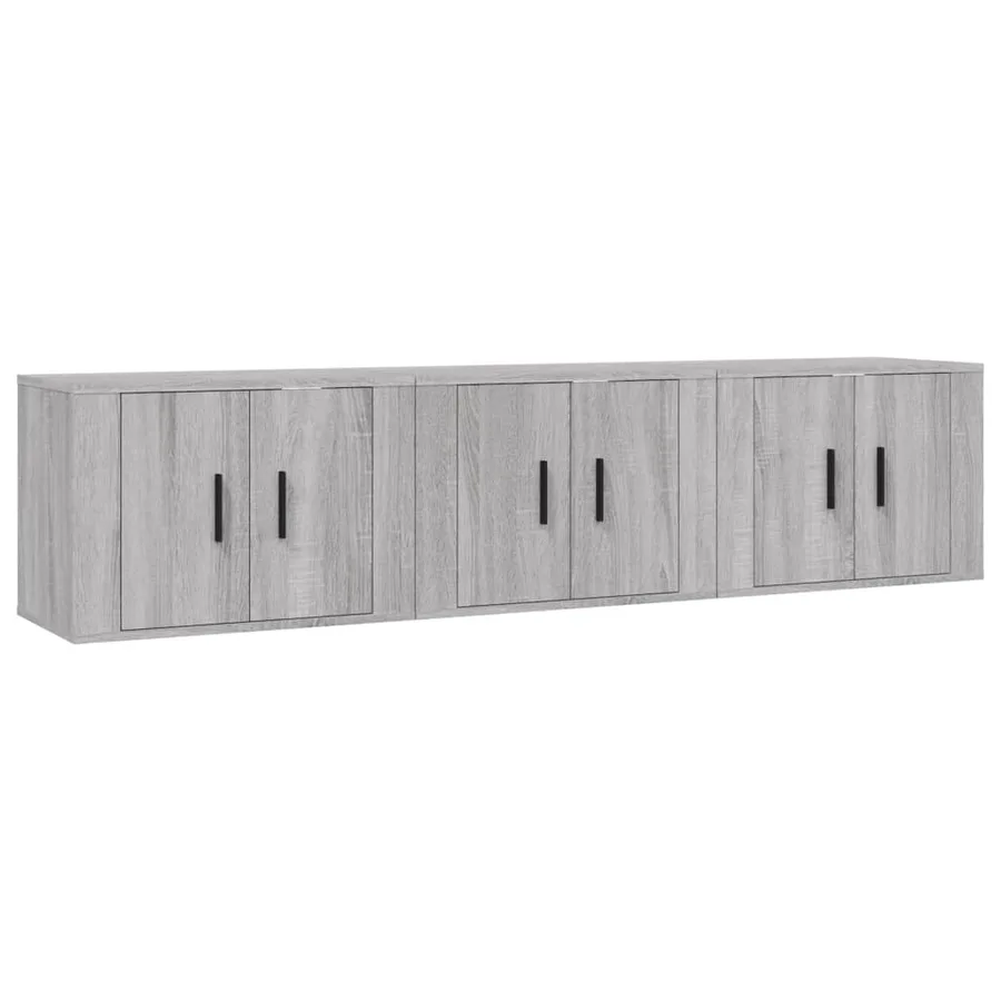Meubles TV muraux 3 pcs sonoma gris 57x34,5x40 cm - 2
