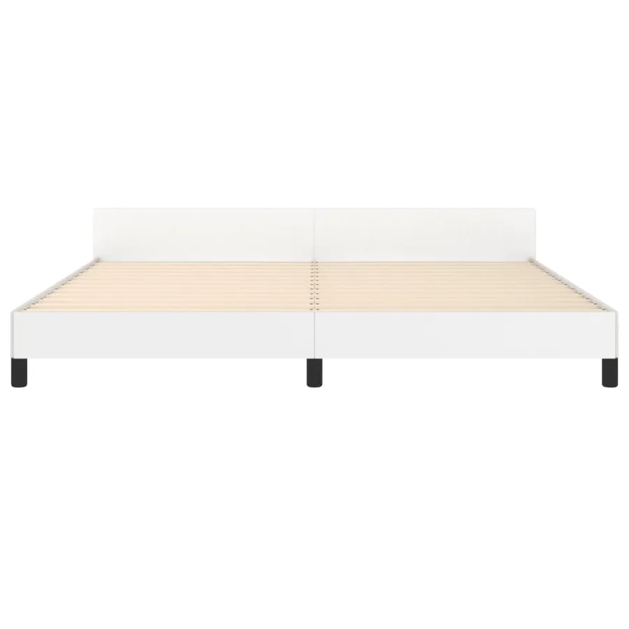 Cadre de lit sans matelas blanc 200x200 cm similicuir - 6