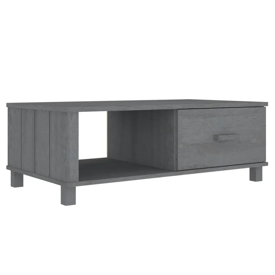 Table basse HAMAR Gris foncé 100x55x35 cm Bois massif de pin - 2