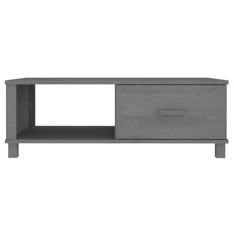 Table basse HAMAR Gris foncé 100x55x35 cm Bois massif de pin - 5