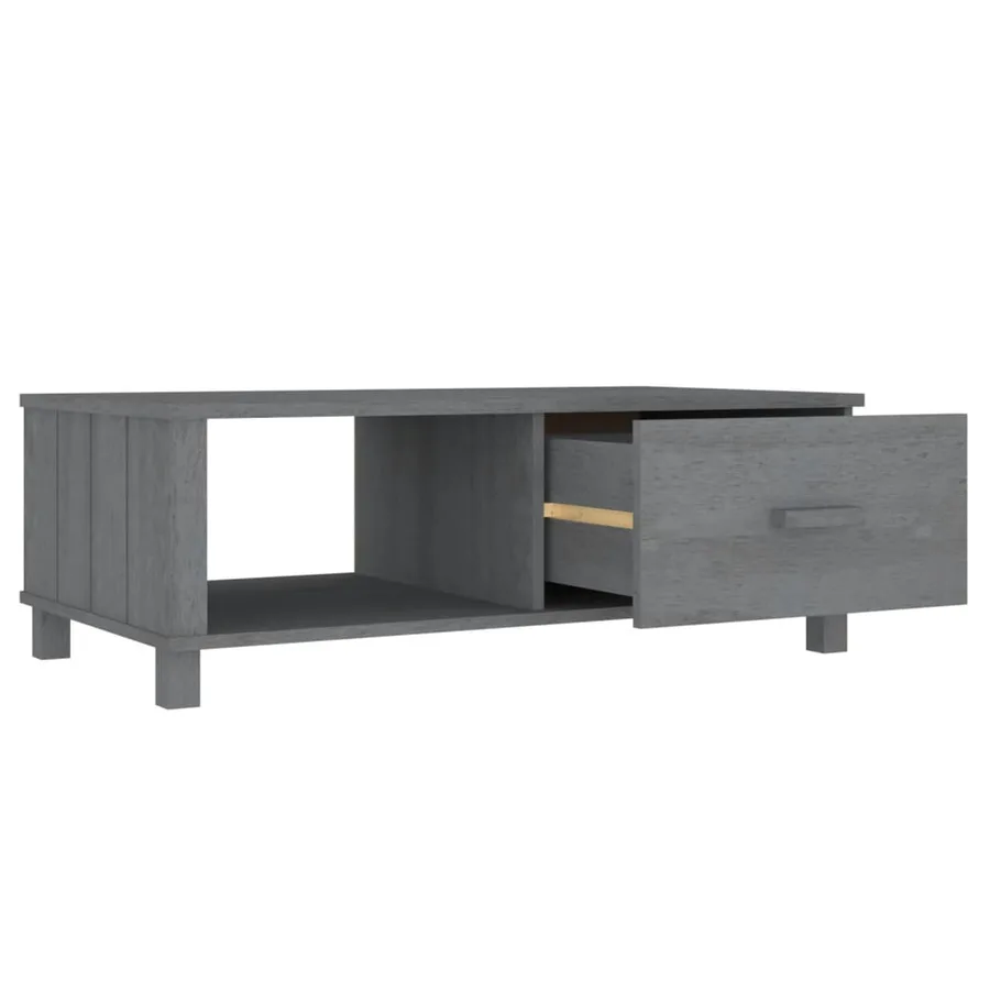 Table basse HAMAR Gris foncé 100x55x35 cm Bois massif de pin - 7