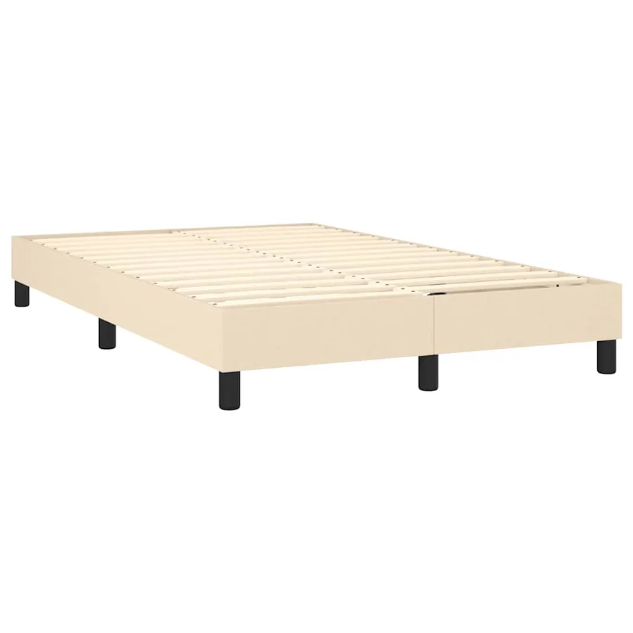 Sommier à lattes de lit avec matelas Crème 120x200 cm Tissu - 4