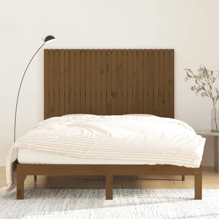 Tête de lit murale Marron miel 159,5x3x110cm Bois massif de pin - 3