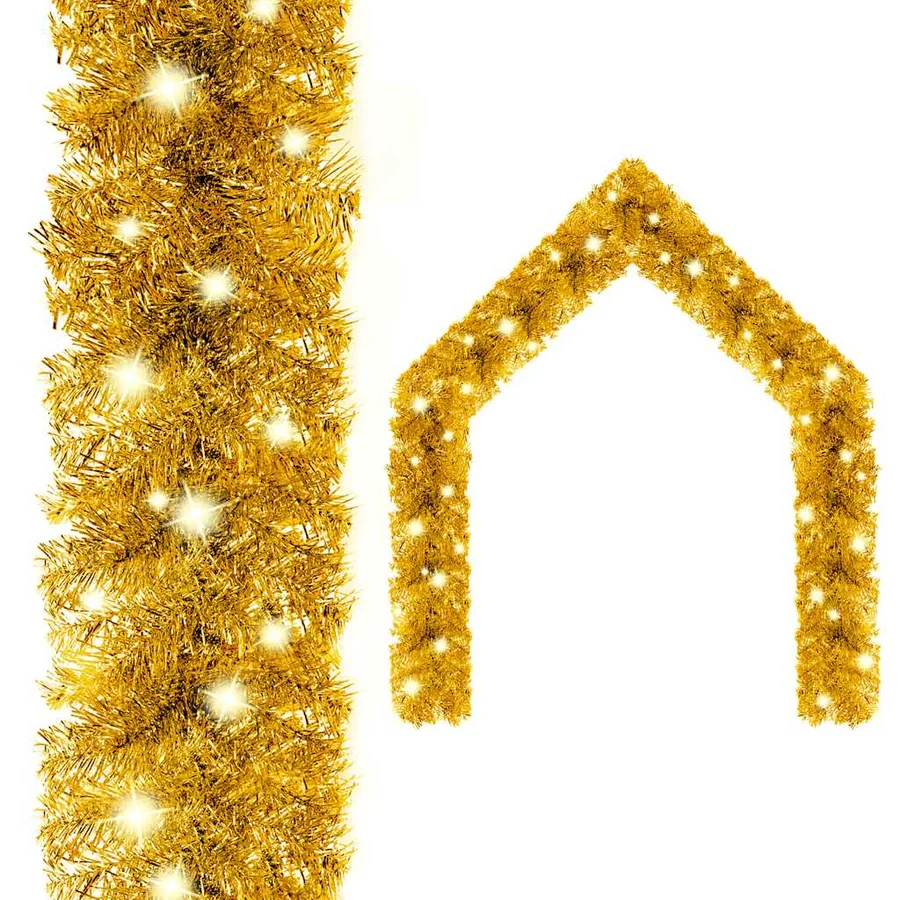 Guirlande de Noël avec lumières LED 10 m Doré