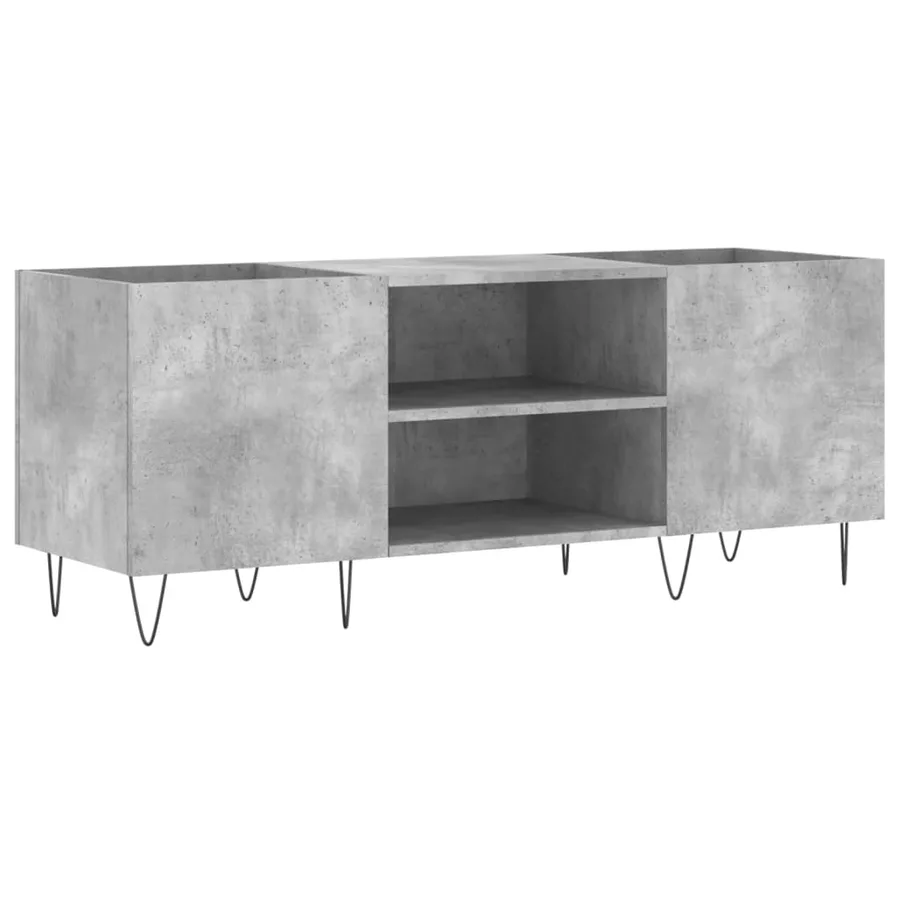 Armoire à disques gris béton 121x38x48 cm bois d'ingénierie - 2