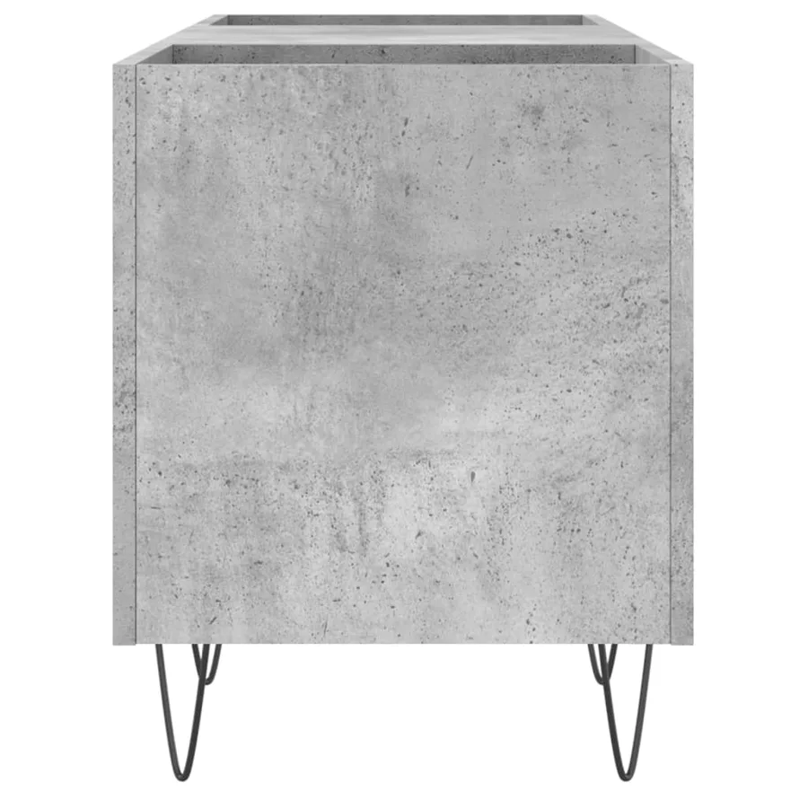 Armoire à disques gris béton 121x38x48 cm bois d'ingénierie - 5