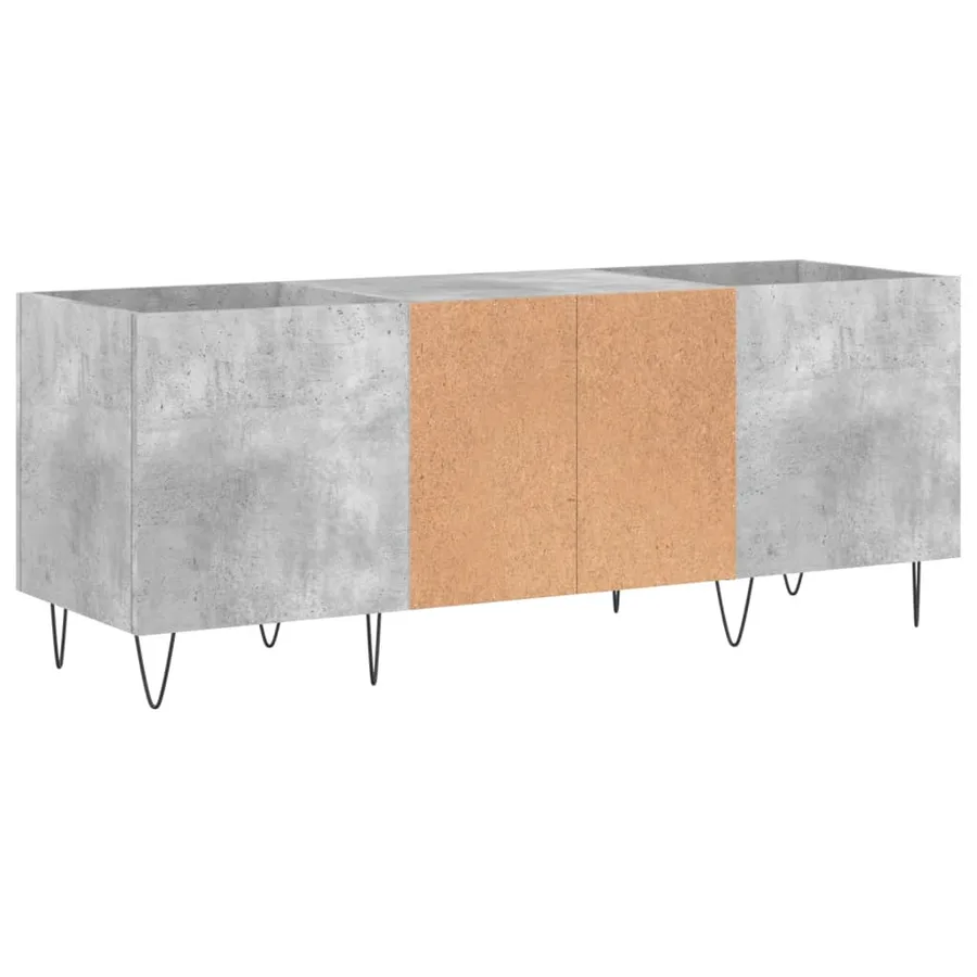 Armoire à disques gris béton 121x38x48 cm bois d'ingénierie - 6