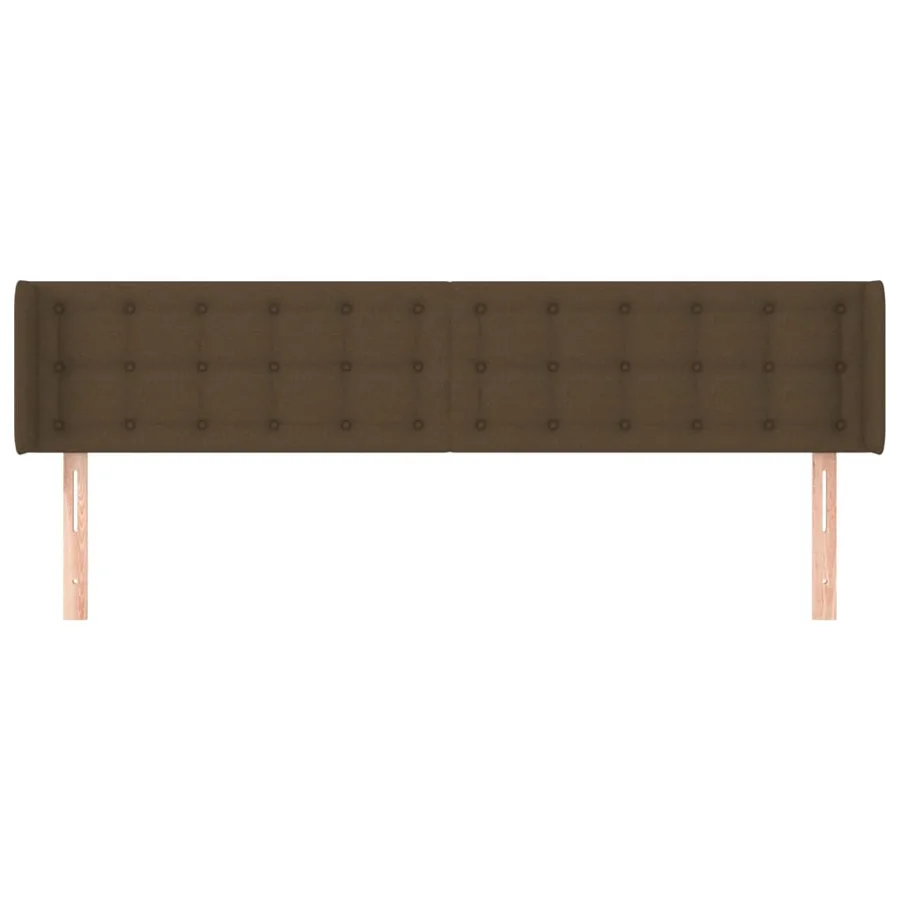 Tête de lit avec oreilles Marron Foncé 203x16x78/88 cm Tissu - 3