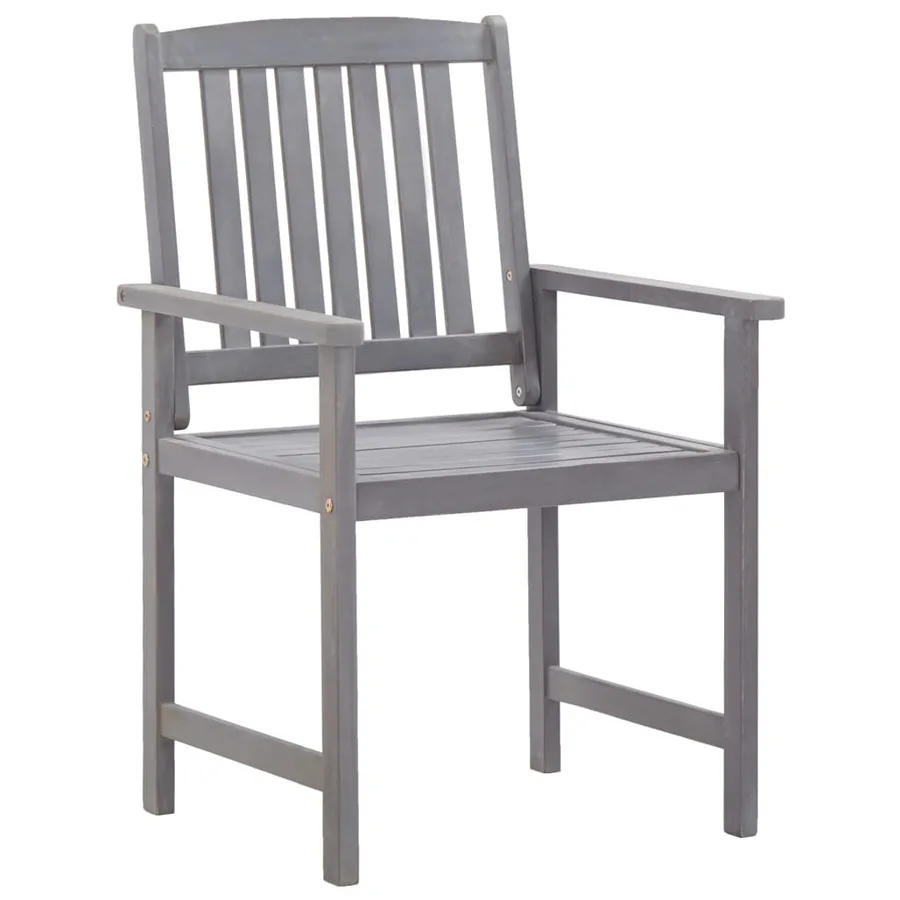 Ensemble à manger d'extérieur 5 pcs Gris Bois d'acacia solide - 5