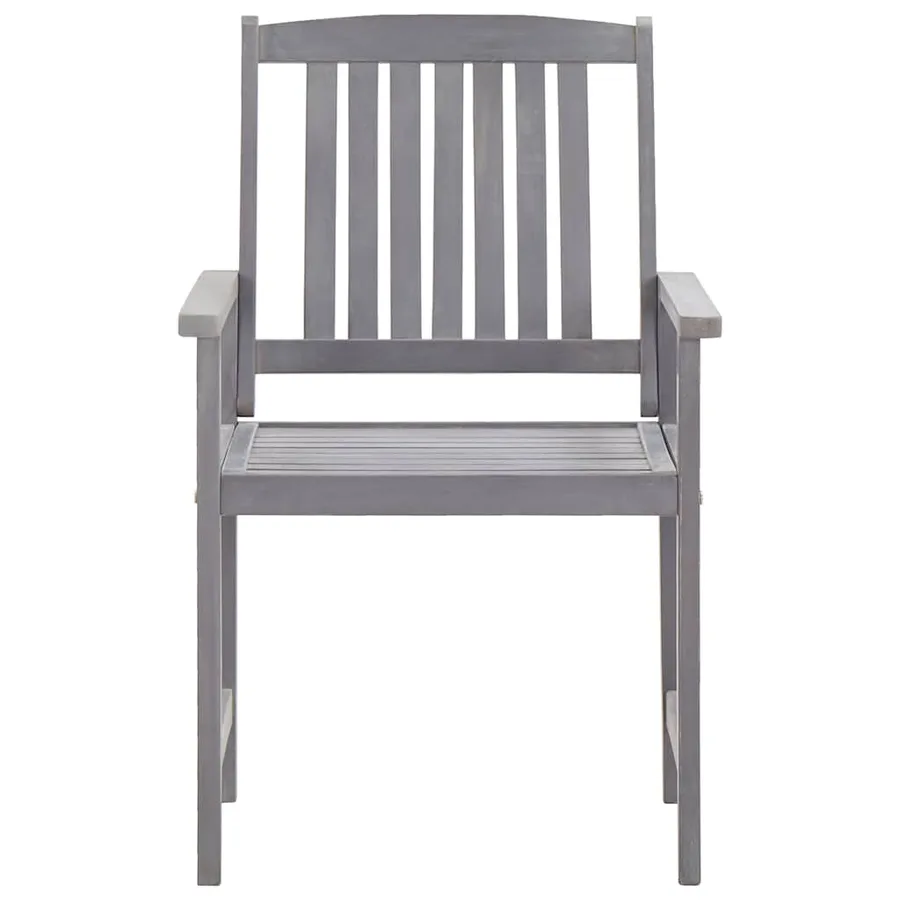 Ensemble à manger d'extérieur 5 pcs Gris Bois d'acacia solide - 6
