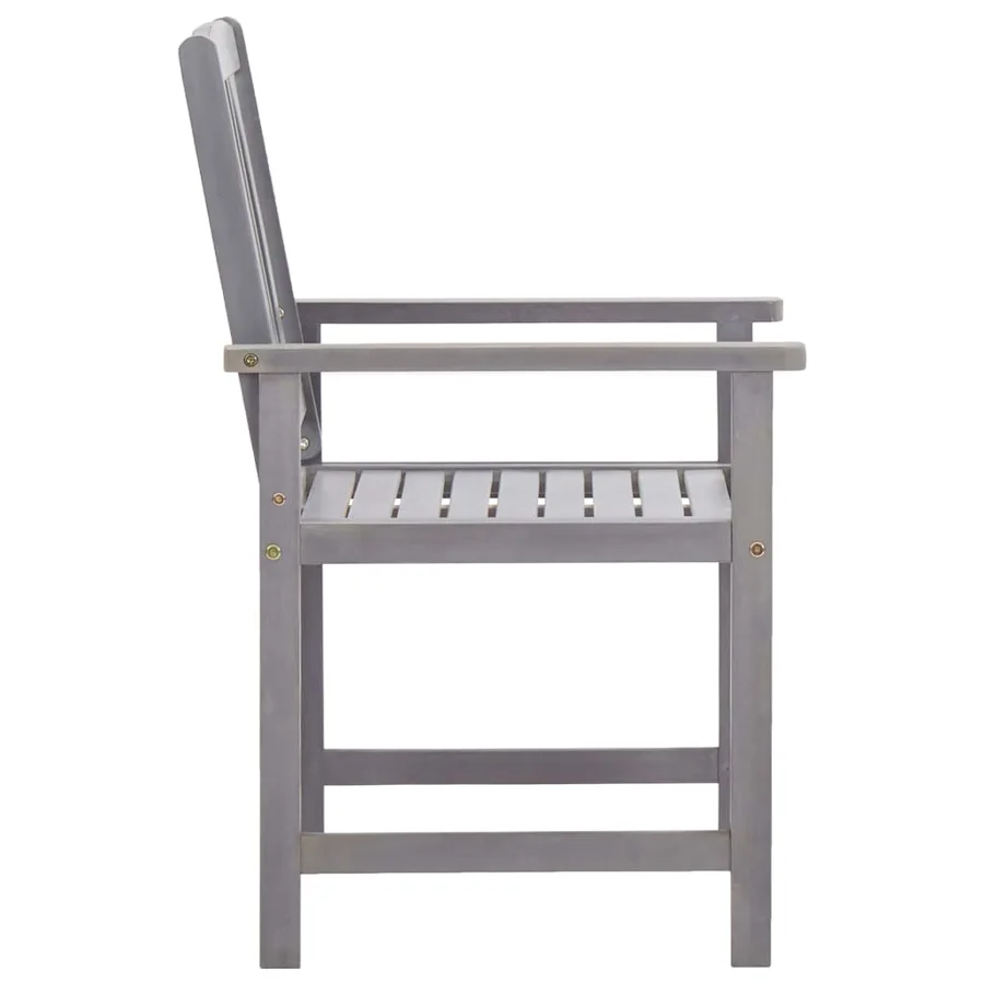 Ensemble à manger d'extérieur 5 pcs Gris Bois d'acacia solide - 7