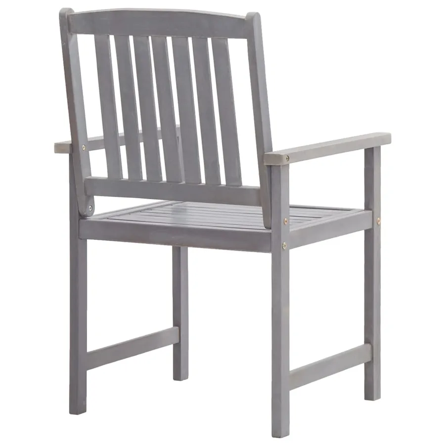 Ensemble à manger d'extérieur 5 pcs Gris Bois d'acacia solide - 8