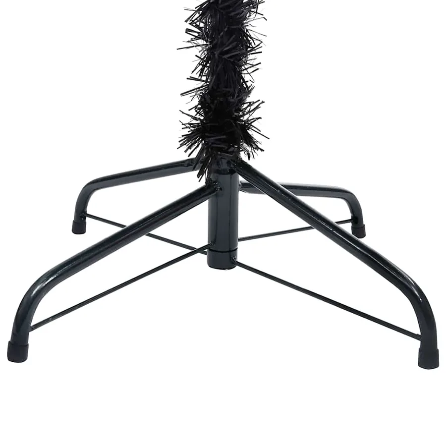 Arbre de Noël artificiel pré-éclairé et boules noir 120 cm PVC - 4
