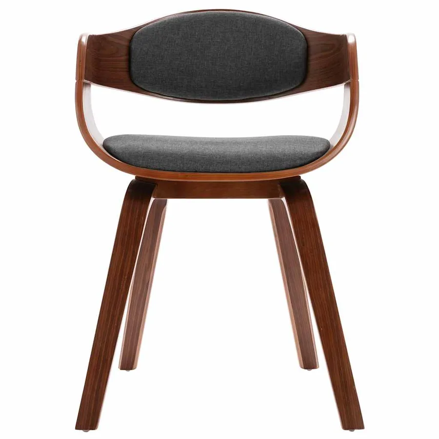 Chaises à manger lot de 2 bois courbé et tissu gris - 4