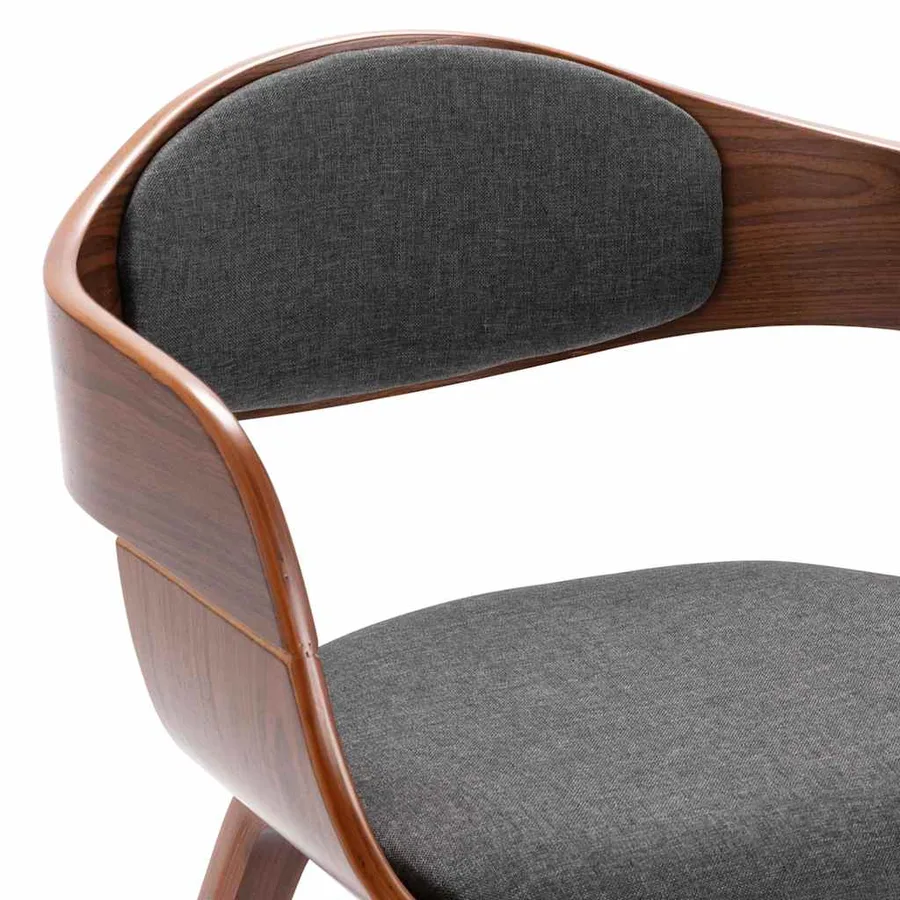 Chaises à manger lot de 2 bois courbé et tissu gris - 7