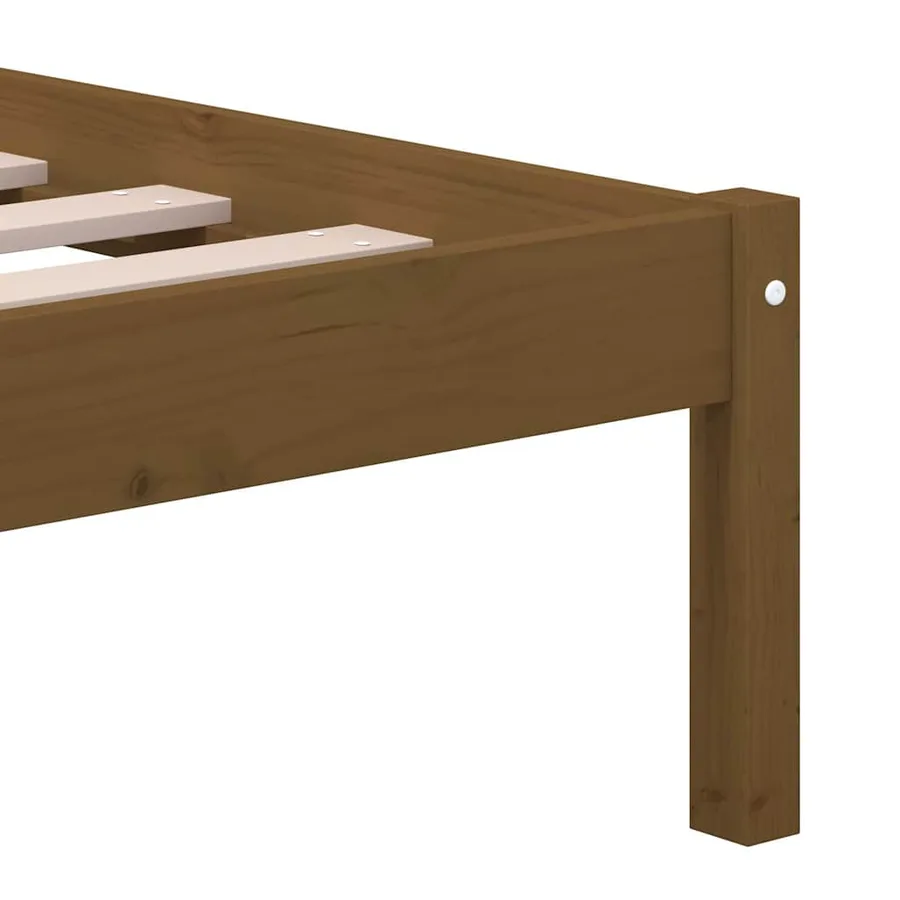 Cadre de lit sans matelas Marron miel Bois pin massif 200x200cm - 7